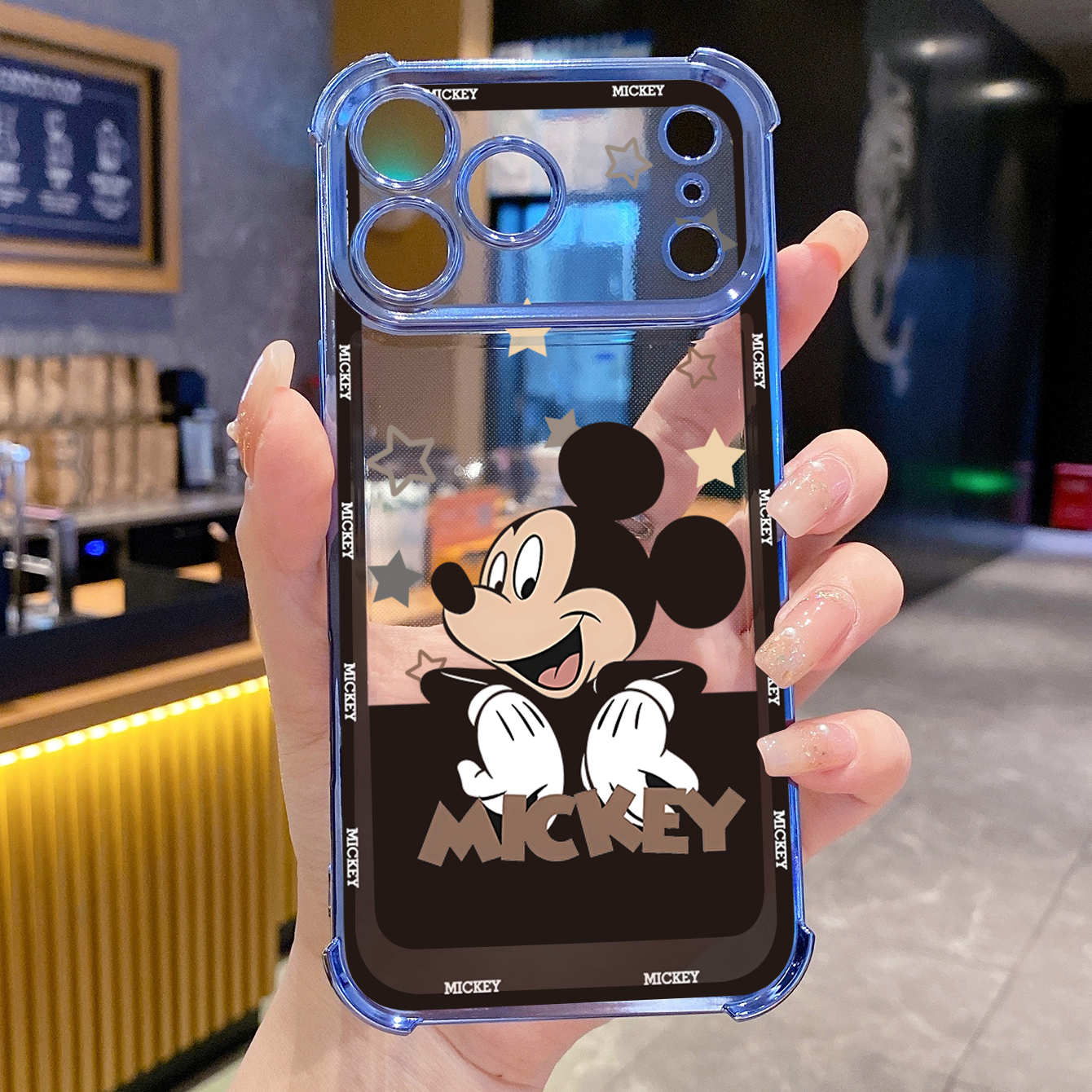 for iPhone 17 Pro Max 16 15 14 Plus Plating Phone Case Shockproof Cover Couple Mickey Minnie