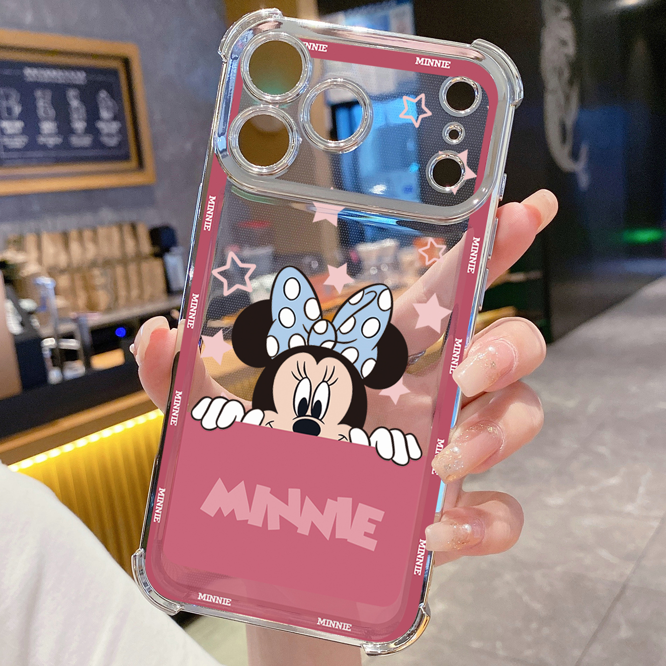 for iPhone 17 Pro Max 16 15 14 Plus Plating Phone Case Shockproof Cover Couple Mickey Minnie