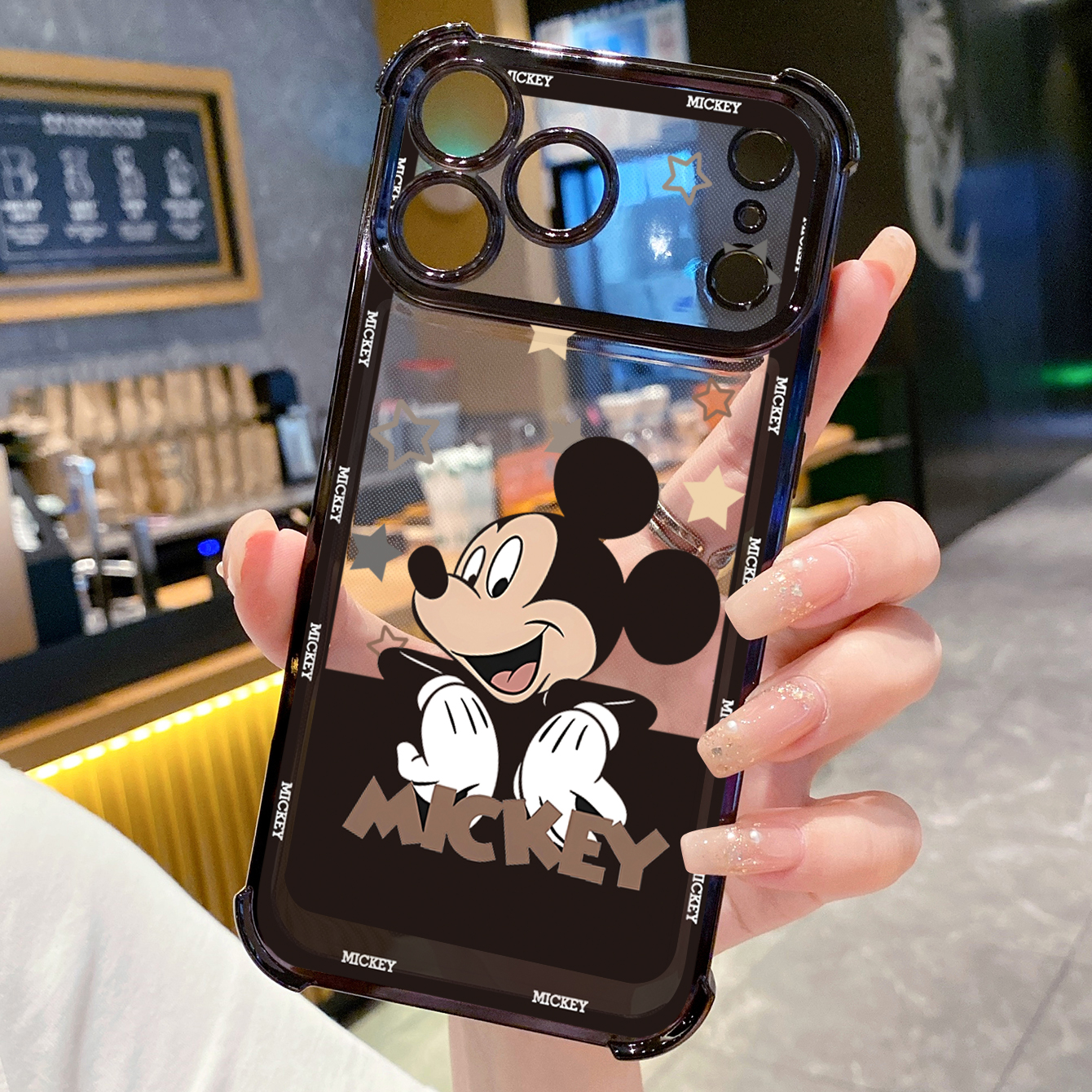 for iPhone 17 Pro Max 16 15 14 Plus Plating Phone Case Shockproof Cover Couple Mickey Minnie