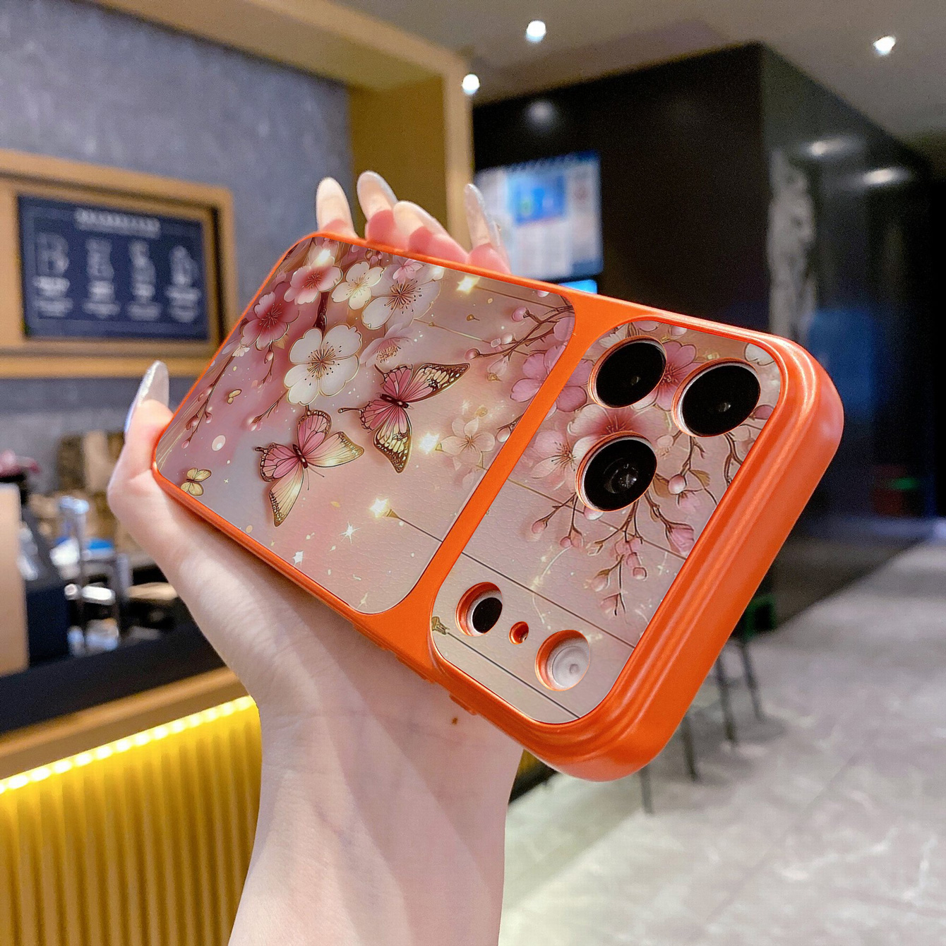 for iPhone 18 17 Pro Max 16 15 14 Plus Phone Case PU Leather Shockproof Cover Flower Butterfly