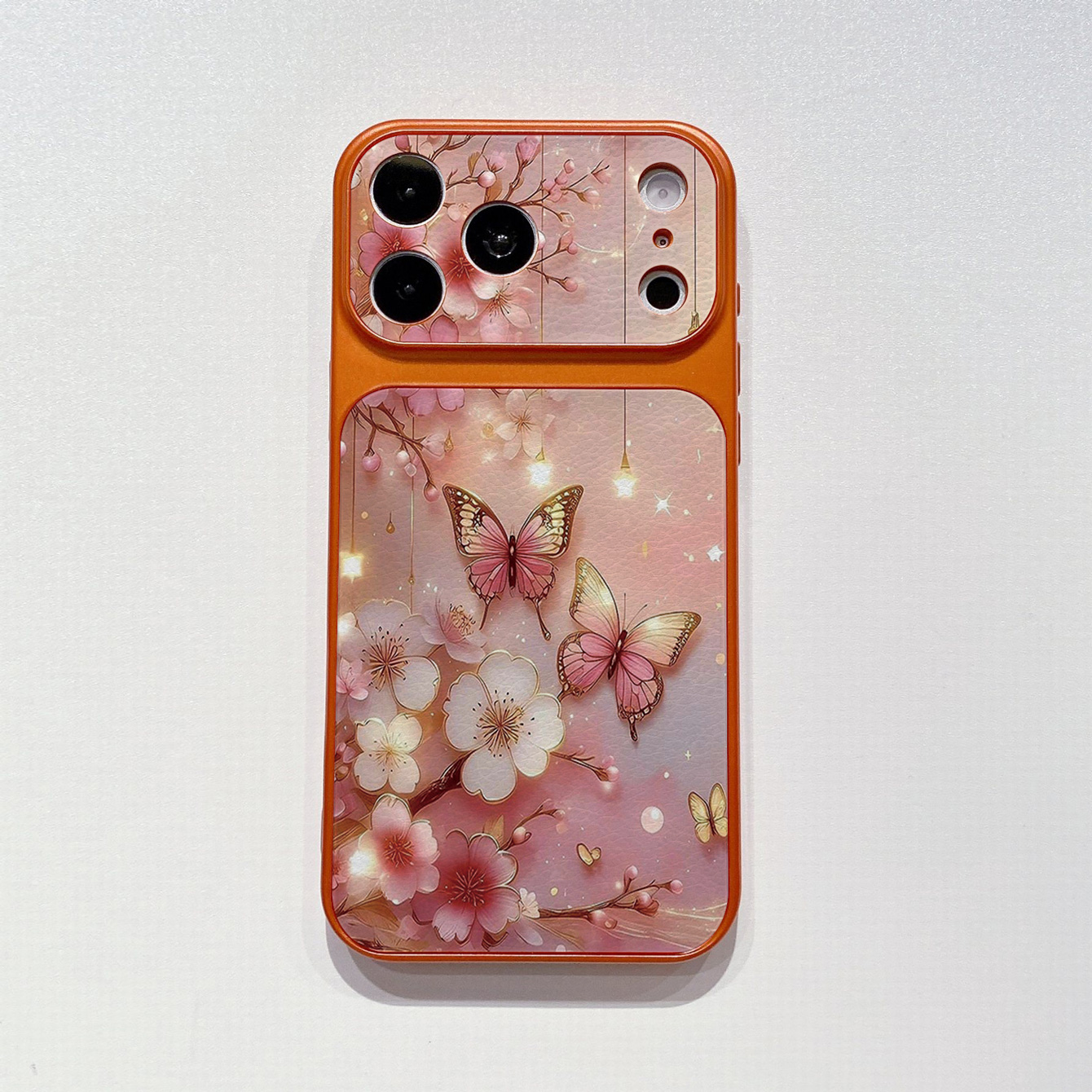 for iPhone 18 17 Pro Max 16 15 14 Plus Phone Case PU Leather Shockproof Cover Flower Butterfly