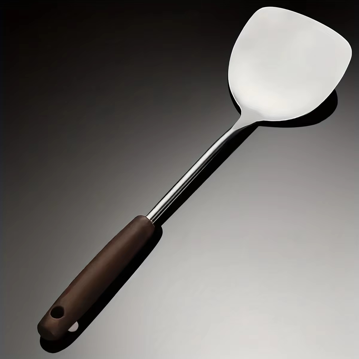 Pot Spatula + Pot Spoon Household Stainless Steel Cooking Set, Spatula and Soup Spoon with Wooden Handle, Anti-Scald, Durable, Extended Length