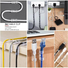 Cable Organizer Clips Cable Management Cable ties Desktop & Workstation ABS Wire Manager Cord Holder USB Charging Data Line Bobbin Winder