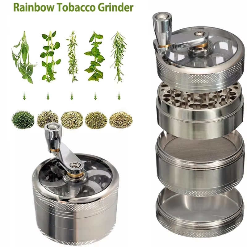 4-Layer Zinc Alloy Metal Herb Herbal Household Commodity Spice Crusher Kitchen Grinder Cigarette Tools