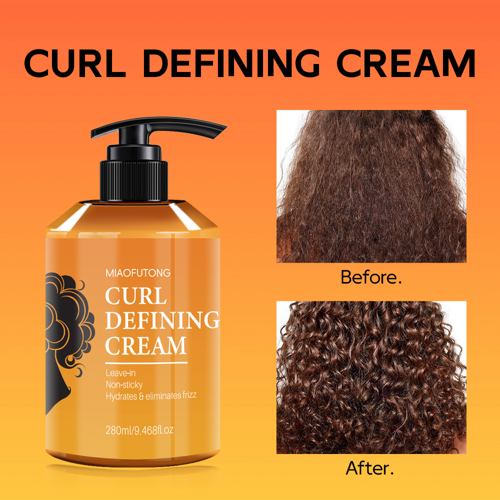 Curly hair Styling cream, moisturizing and smoothing formula, enhances the elasticity and shine of curly hair, easy to set