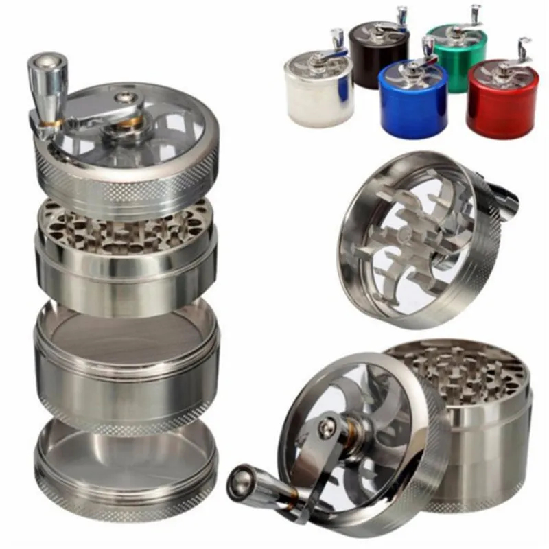 4-Layer Zinc Alloy Metal Herb Herbal Household Commodity Spice Crusher Kitchen Grinder Cigarette Tools