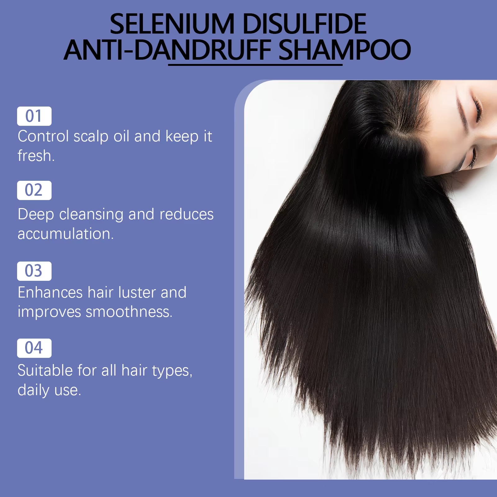 Selenium Sulfide Hair Shampoo Deep Cleansing Scalp Remove Dandruff Refreshing Strengthen Hair Roots Smoothing Soften Shiny Hair