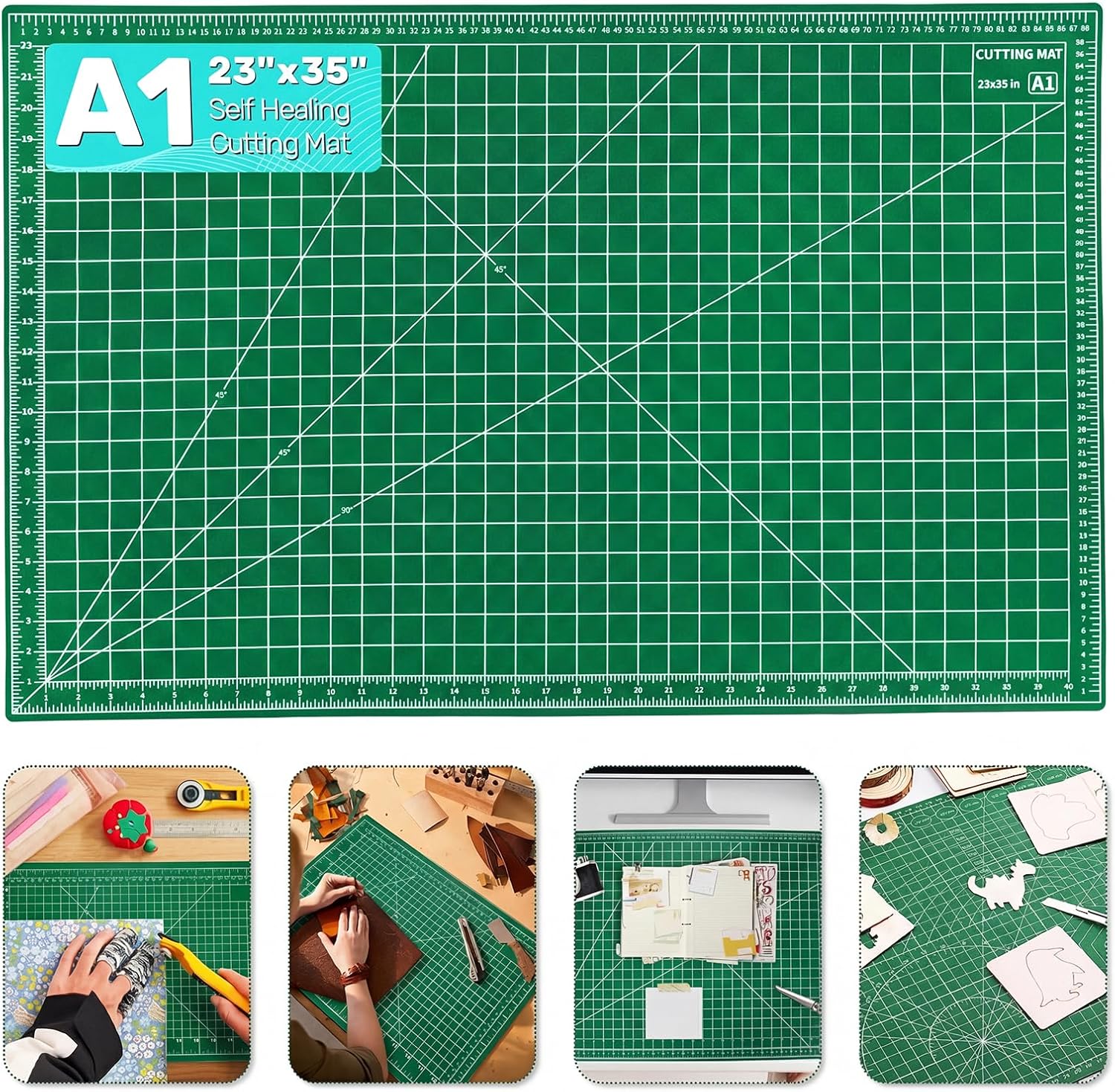 A1 Self Healing Cutting Mat, 23" x 35", Double-Sided Rotary Cutting Mat for Sewing, Quilting, Scrapbooking, Fabric & Craft Cutting Board, (A1)