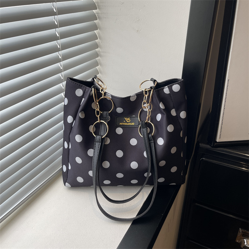 New Polka‑Dot Tote Bag for Women, Large Capacity Commuter Shoulder Bag, Luxury Minimalist Handbag, Versatile Unique Top‑handle Purse Hand Bag Handbag