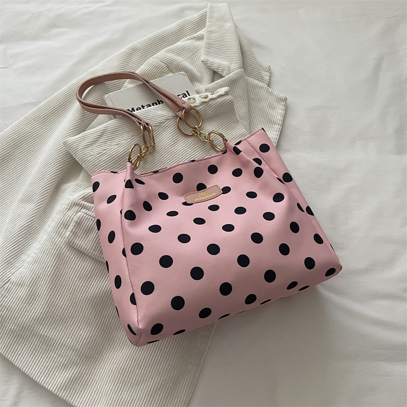 New Polka‑Dot Tote Bag for Women, Large Capacity Commuter Shoulder Bag, Luxury Minimalist Handbag, Versatile Unique Top‑handle Purse Hand Bag Handbag