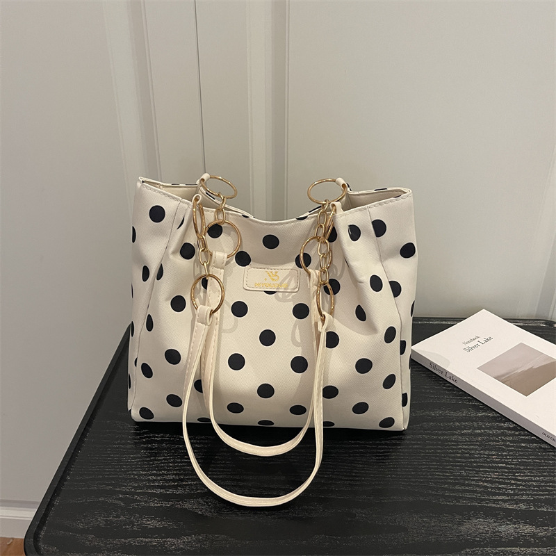 New Polka‑Dot Tote Bag for Women, Large Capacity Commuter Shoulder Bag, Luxury Minimalist Handbag, Versatile Unique Top‑handle Purse Hand Bag Handbag
