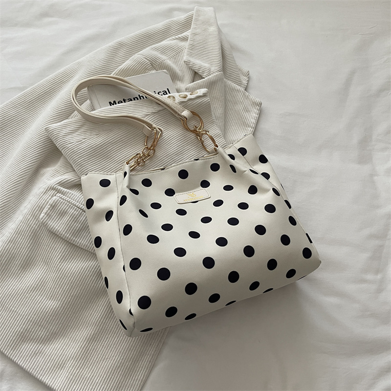 New Polka‑Dot Tote Bag for Women, Large Capacity Commuter Shoulder Bag, Luxury Minimalist Handbag, Versatile Unique Top‑handle Purse Hand Bag Handbag