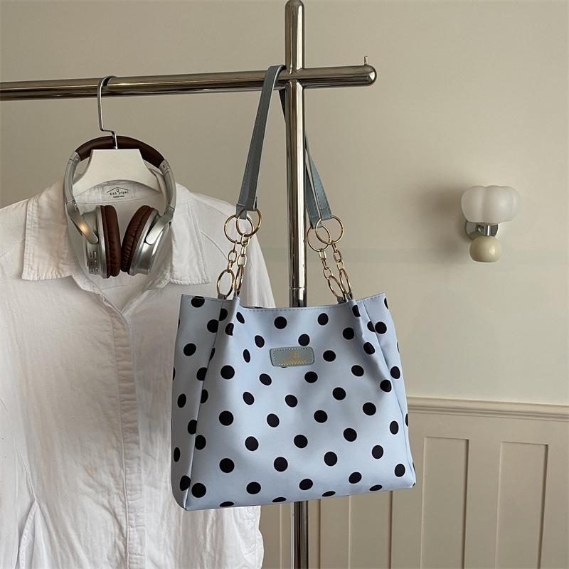 New Polka‑Dot Tote Bag for Women, Large Capacity Commuter Shoulder Bag, Luxury Minimalist Handbag, Versatile Unique Top‑handle Purse Hand Bag Handbag