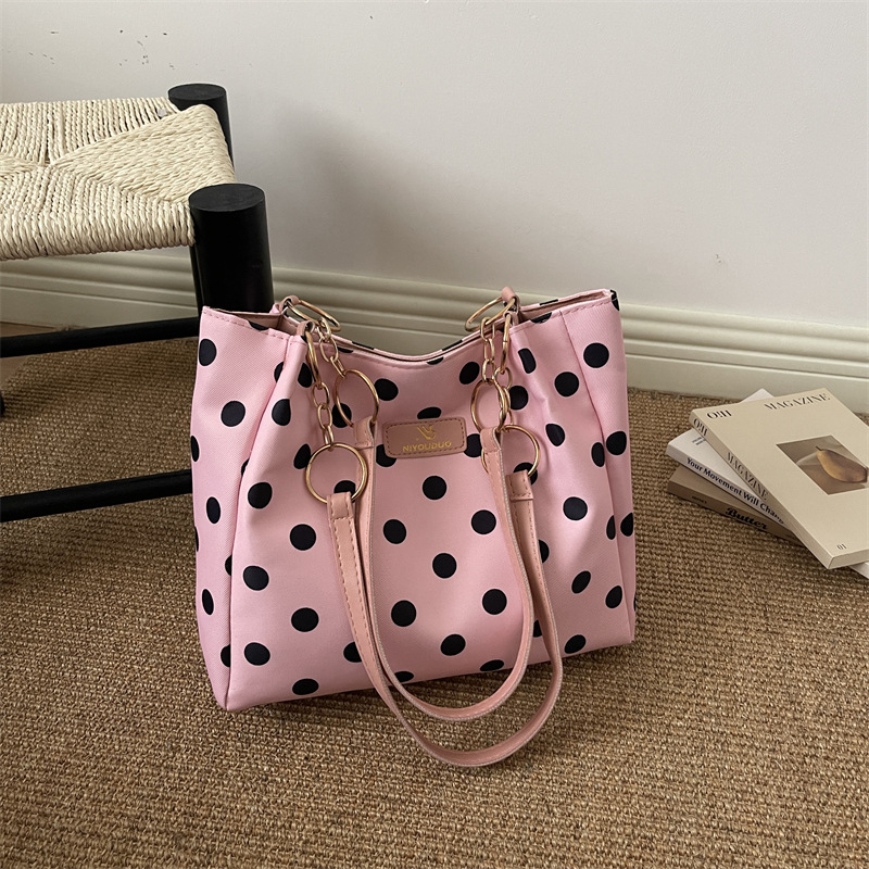 New Polka‑Dot Tote Bag for Women, Large Capacity Commuter Shoulder Bag, Luxury Minimalist Handbag, Versatile Unique Top‑handle Purse Hand Bag Handbag