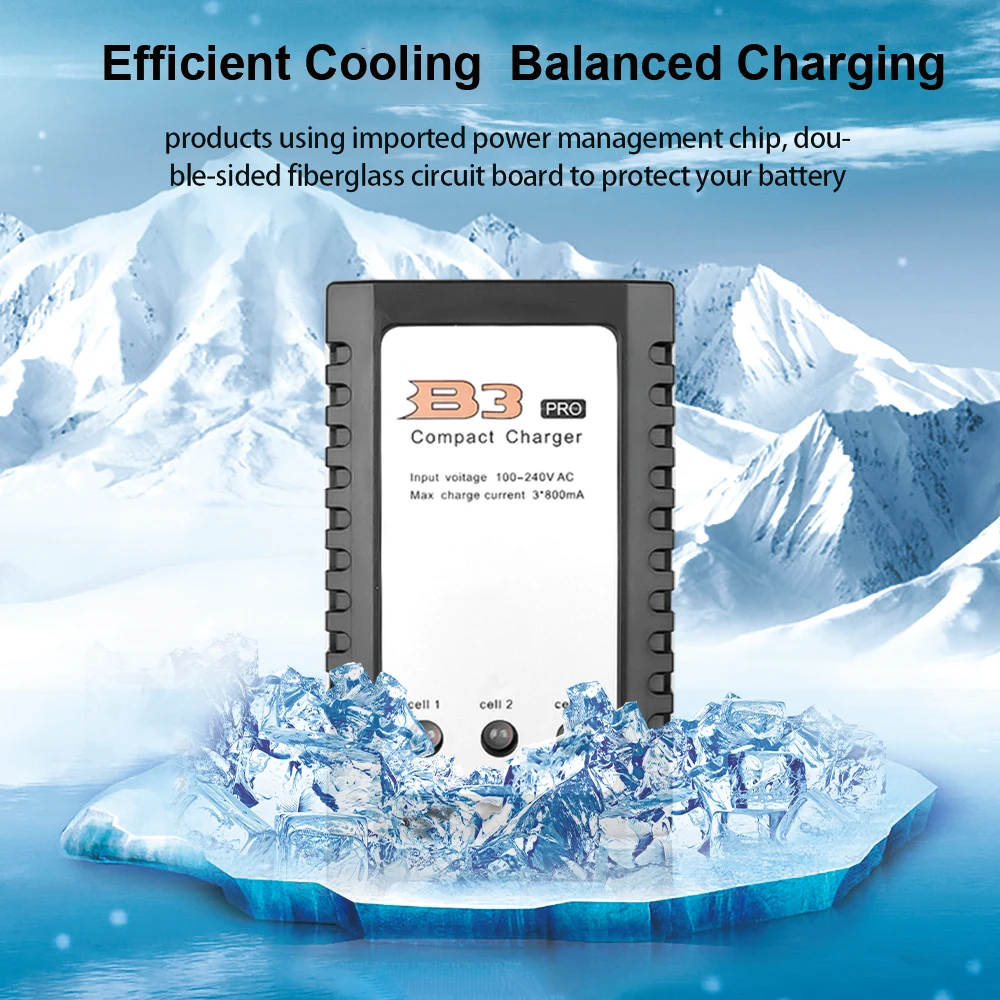 B3 Pro Compact Balance Charger 10W AC 100 - 240V for 2S 3S 7.4V 11.1V Lithium LiPo Battery B3AC for IMAX RC