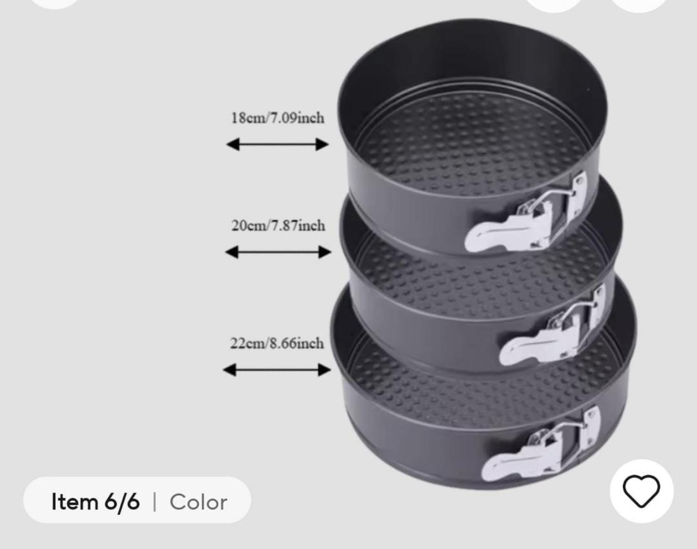 3 Pcs Set Cake Mold Baking Tin