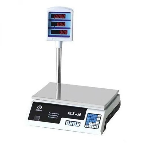 ACS Electronic Price Computing Scale 30kg – Commercial-Grade Digital Weighing Scale with LCD Display, Rechargeable Battery & Accurate Measurements