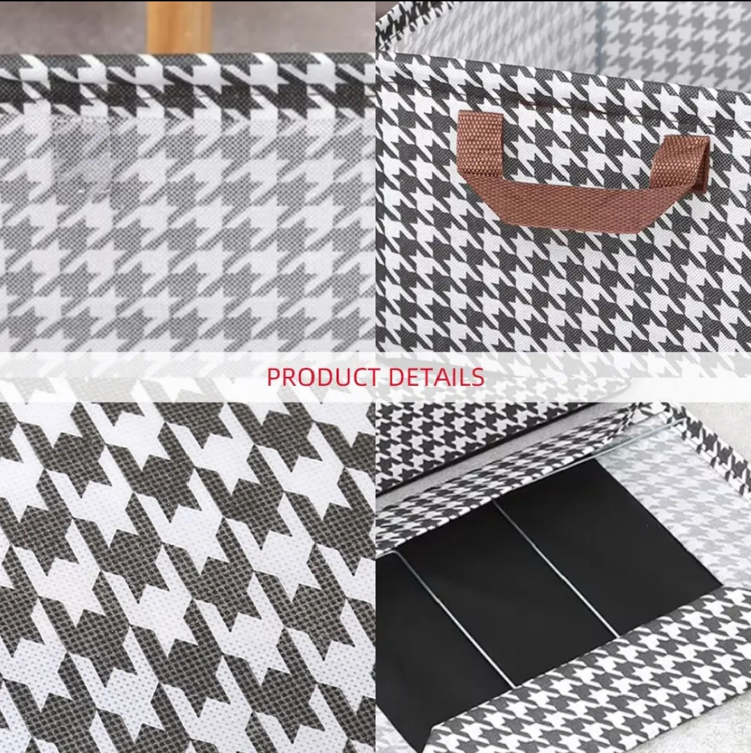 ONE LARGE CAPACITY 47X28X20CM CANVAS MATERIAL FOLDABLE STORAGE ORGANISER MOISTURE PROOF WITH HANDLE AND STEEL FRAME FOR SUPPORT NON WOOVEN FABRIC RECTANGULAR DESIGN