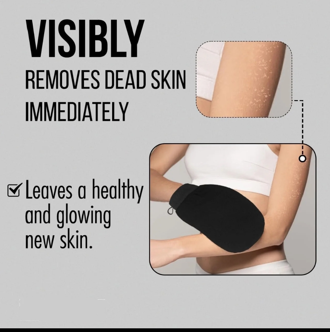 DOUBLE SIDED MORACCAN BATH BEAUTY GLOVE DEEP EXFOLIATING BODY SCRUB HELPS TO EXFOLIATE, UNCLOG PORES, EVEN SKIN TONE, STIMULATE BLOOD CIRCULATION SMOOTHEN AND SOFTEN SKIN REMOVE DEAD SKIN