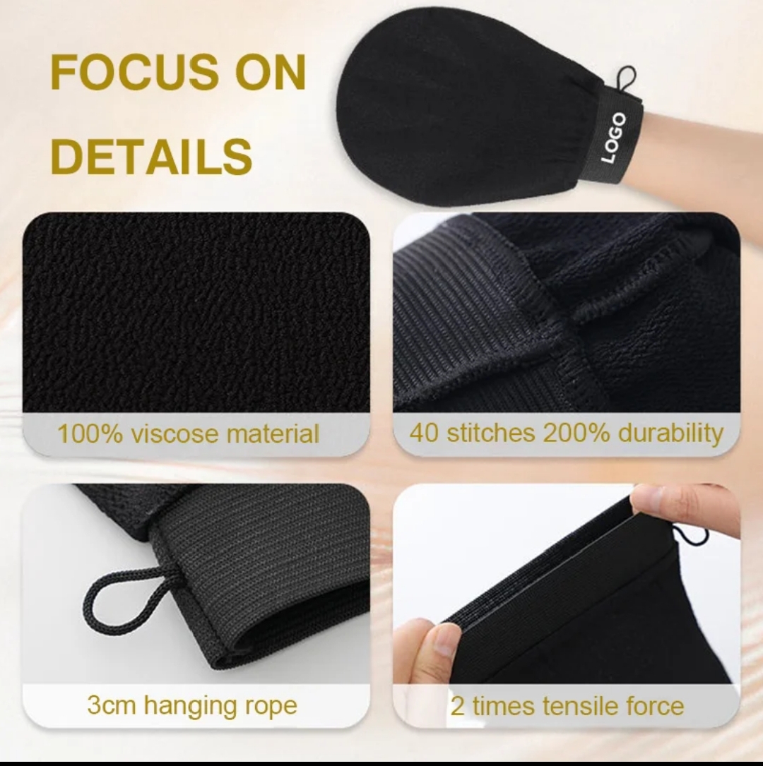 DOUBLE SIDED MORACCAN BATH BEAUTY GLOVE DEEP EXFOLIATING BODY SCRUB HELPS TO EXFOLIATE, UNCLOG PORES, EVEN SKIN TONE, STIMULATE BLOOD CIRCULATION SMOOTHEN AND SOFTEN SKIN REMOVE DEAD SKIN