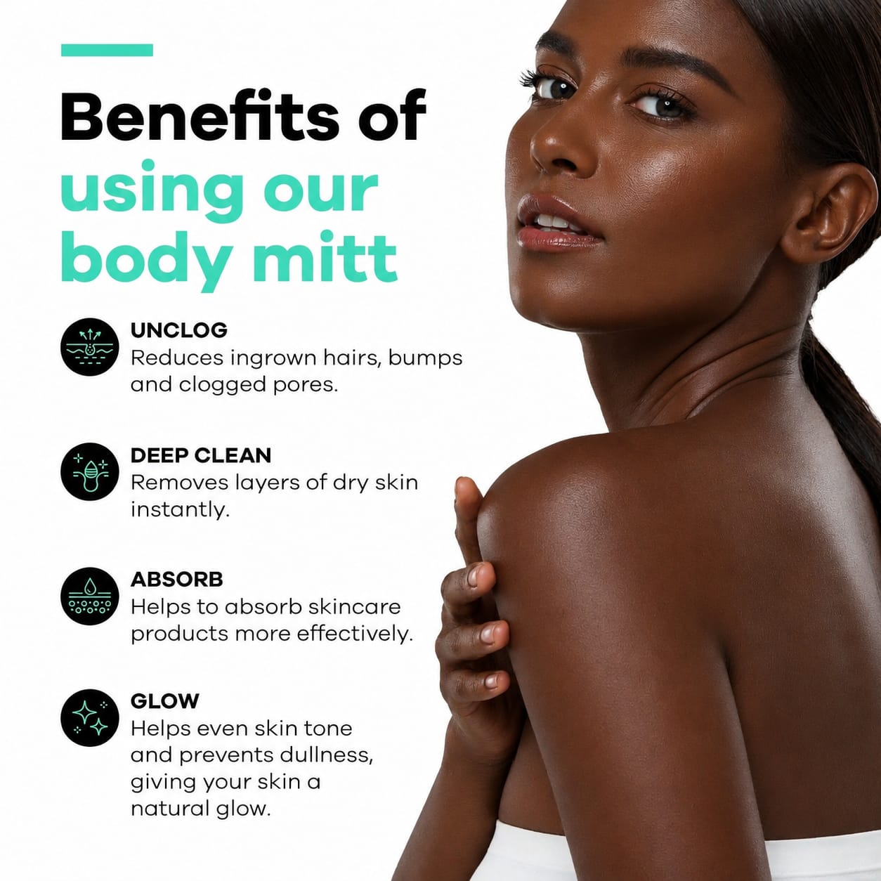 DOUBLE SIDED MORACCAN BATH BEAUTY GLOVE DEEP EXFOLIATING BODY SCRUB HELPS TO EXFOLIATE, UNCLOG PORES, EVEN SKIN TONE, STIMULATE BLOOD CIRCULATION SMOOTHEN AND SOFTEN SKIN REMOVE DEAD SKIN