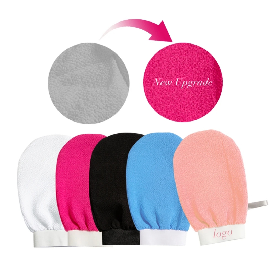 DOUBLE SIDED MORACCAN BATH BEAUTY GLOVE DEEP EXFOLIATING BODY SCRUB HELPS TO EXFOLIATE, UNCLOG PORES, EVEN SKIN TONE, STIMULATE BLOOD CIRCULATION SMOOTHEN AND SOFTEN SKIN REMOVE DEAD SKIN