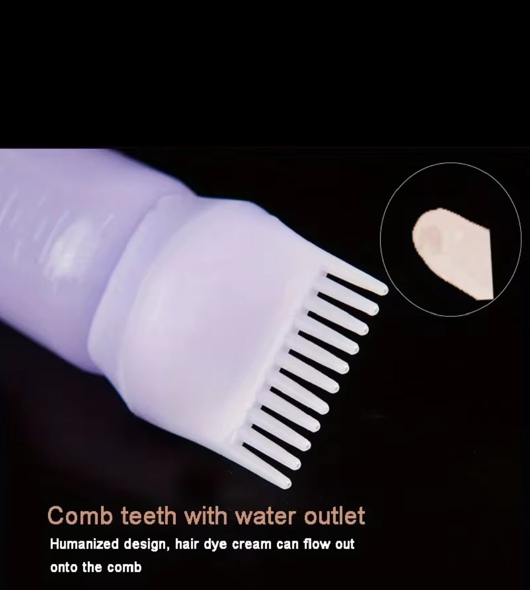 2 PC SET ROOT COMB APPLICATOR BOTTLE PLUS A SCALP AND HAIR MASSAGER SHAMPOO BRUSH FOR HOME AMD SALON USE