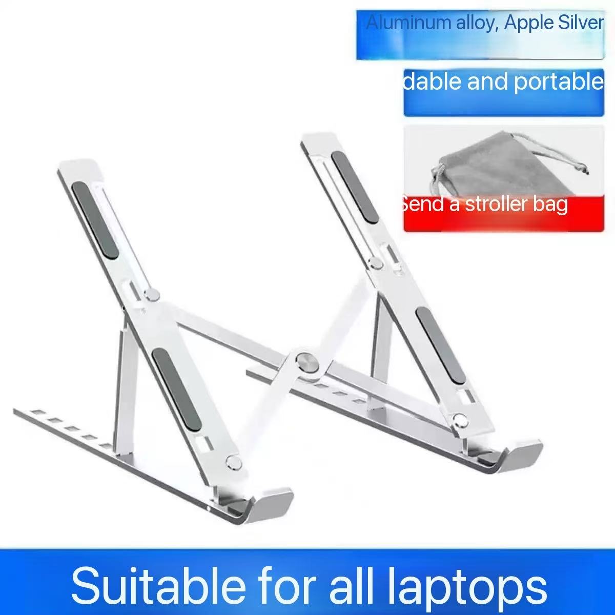 New foldable laptop stand  computer stand  portable laptop stand    foldable ABS plastic/ Aluminum Alloy flat base  heat-dissipating stand  suitable for 10 to 17 inch MacBook computer accessories