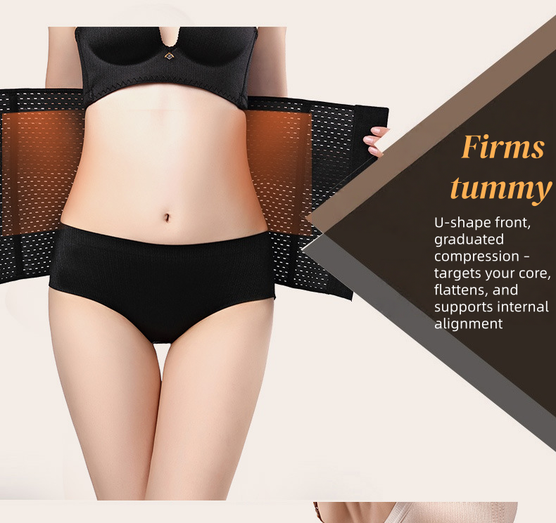 Waist Trainer Slimming Belt Slim Body Shaper Corset Trimmer Sport Gym Fat Burner Elastic Shapewear Snug Fit Women Ladies Belly Slim Belt Band Body Building Sheath Flat Girdle Postpartum Control Wrap