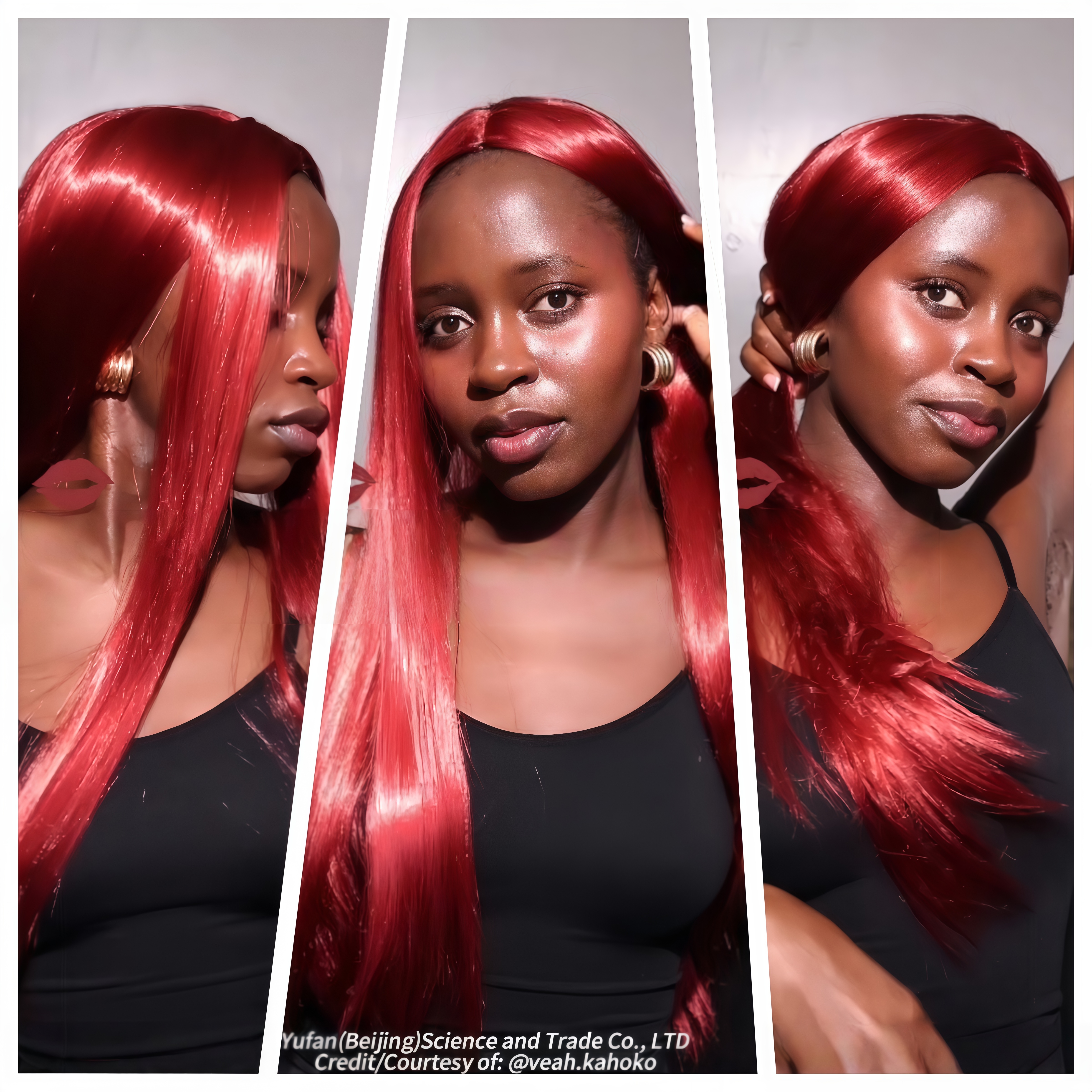Synthetic Long Straight Wigs - 28 inch Vibrant Red | Natural Look(African Women, Quick Install, Birthday Gift,Affordable party wigs)