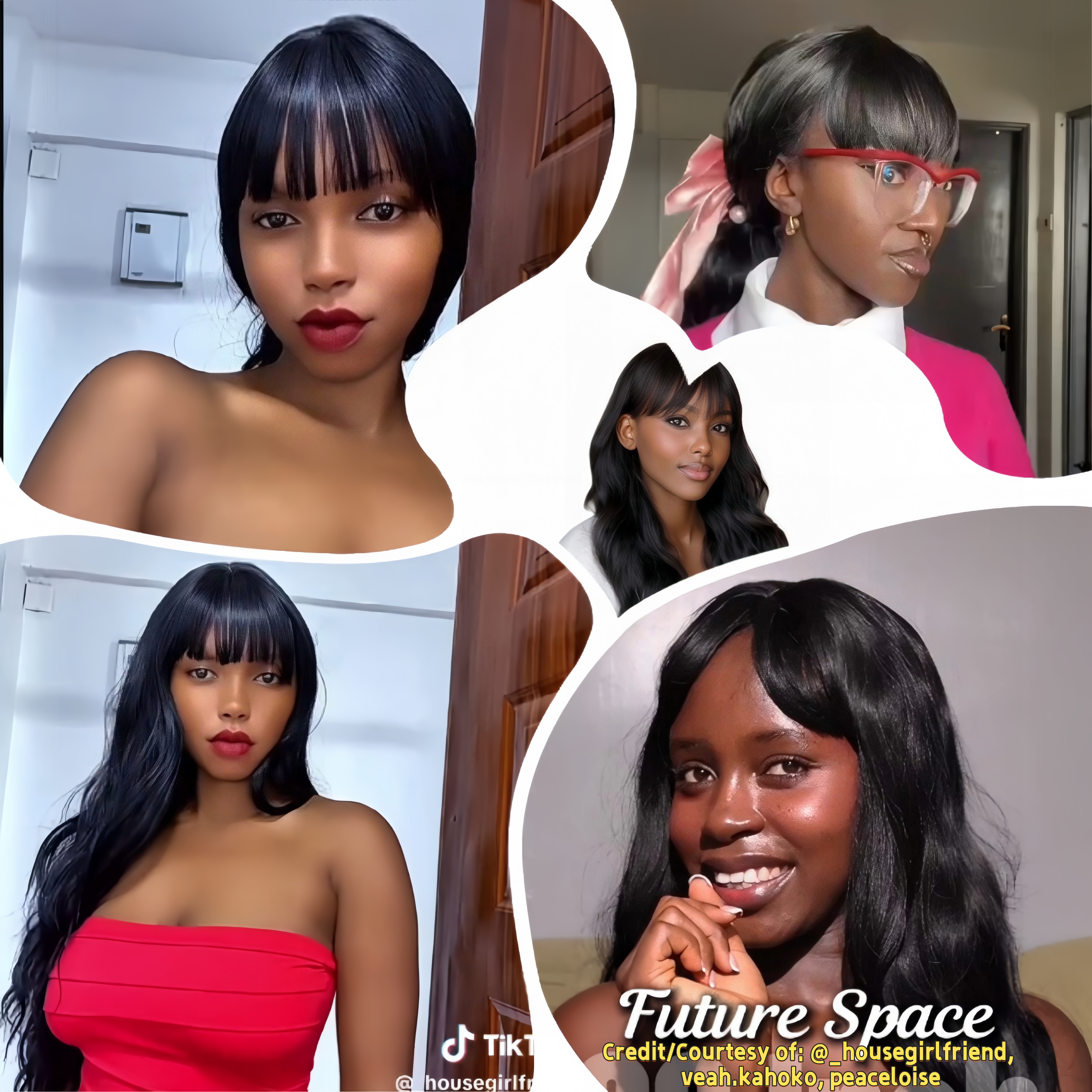 Synthetic Body Wave Wigs - 26 Inch 1B Black | Blunt Bangs & Natural Curls (African Women, Quick Install, Birthday Gift)