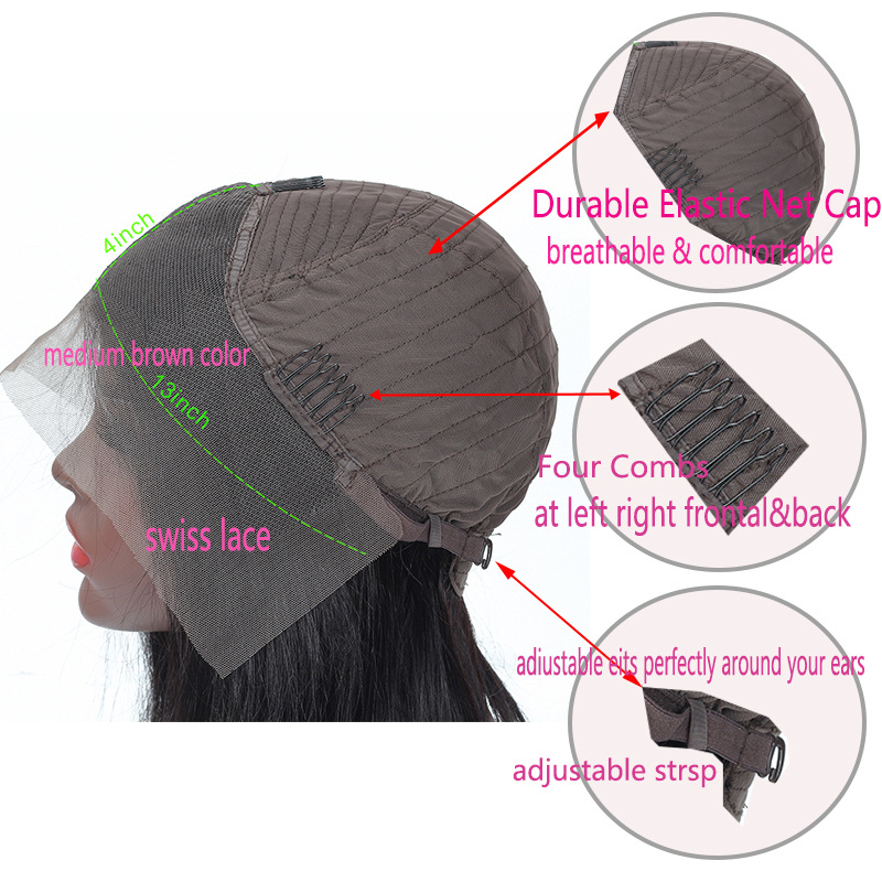 Human Hair Body Wave Wigs - 20 Inch 13x4 Lace Frontal | Most Natural 180 Density Wig(1B Black, Pre-Plucked, African Women, Gift, Wedding Body Wave Wigs)