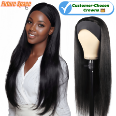 Synthetic Long Straight Synthetic Wigs with headband - 24 inch Black & Natural Look Soft and shiny (African Women, wigs for ladies,Quick Install, Birthday Gift,Lightweight)