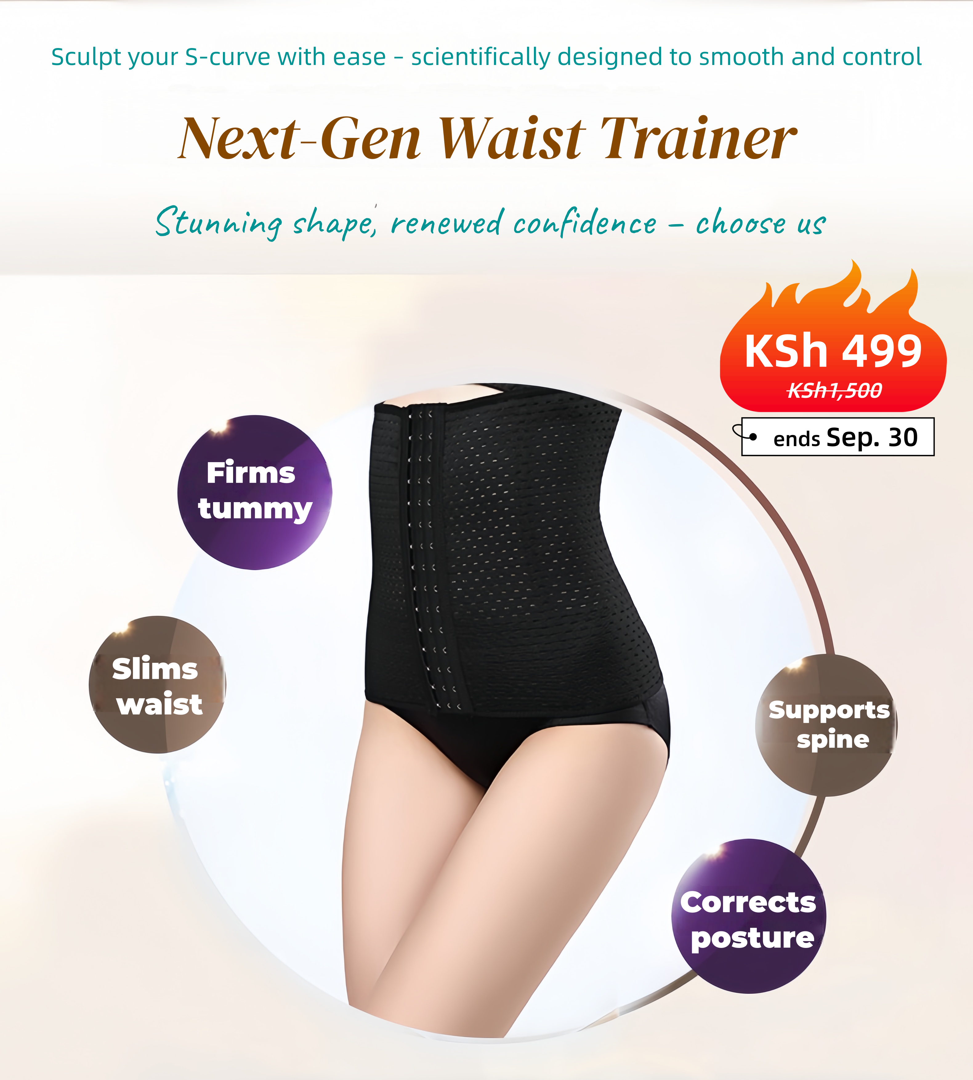 Waist Trainer Slimming Belt Slim Body Shaper Corset Trimmer Sport Gym Fat Burner Elastic Shapewear Snug Fit Women Ladies Belly Slim Belt Band Body Building Sheath Flat Girdle Postpartum Control Wrap