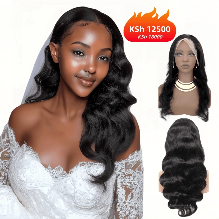 Human Hair Body Wave Wigs - 20 Inch 13x4 Lace Frontal | Most Natural 180 Density Wig(1B Black, Pre-Plucked, African Women, Gift, Wedding Body Wave Wigs)