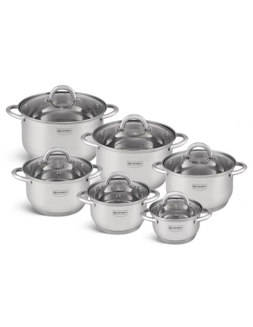 Edenberg Stainless Steel Luxury cookware Set 12 Piece - Equipped With 5-Layer Bottom!