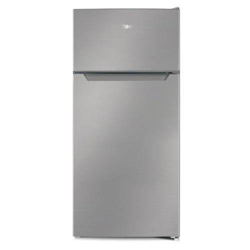 Mika 112L Double Door Fridge - Silver, Eco-Friendly, 65W, Toughened Glass Shelves