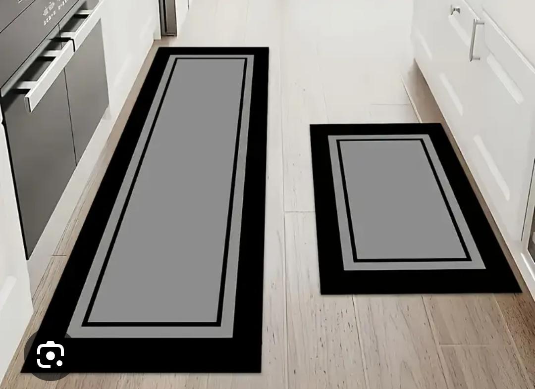 High quality HEAVY grip Rubber underside floor  2pcs set  3D kitchen mat  NON SLIP

Size: 40*60cm
40*120cm