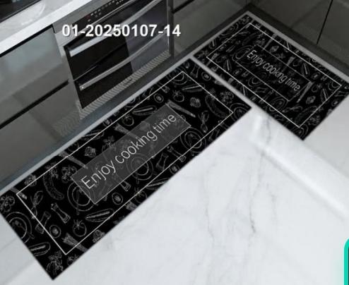 High quality HEAVY grip Rubber underside floor  2pcs set  3D kitchen mat  NON SLIP

Size: 40*60cm
40*120cm