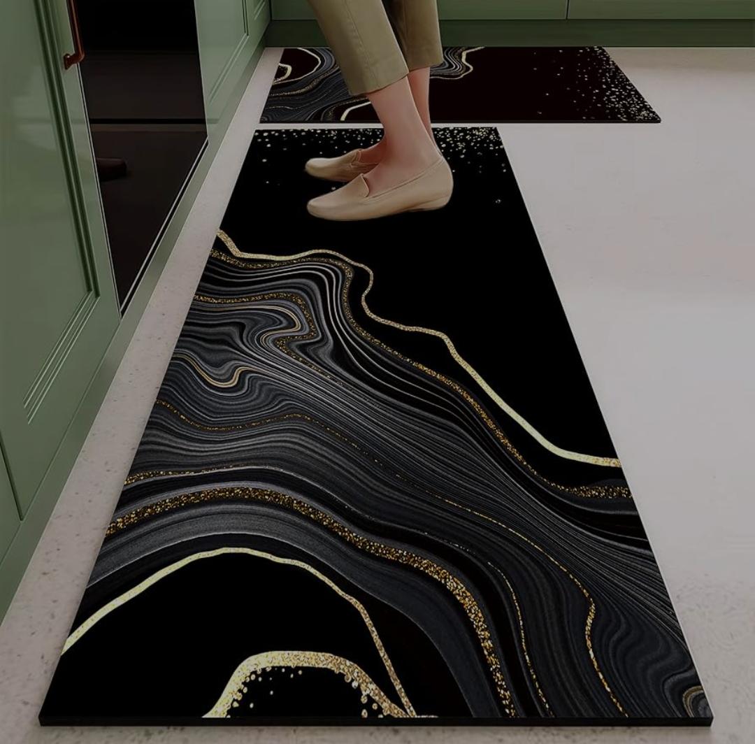 High quality HEAVY grip Rubber underside floor  2pcs set  3D kitchen mat  NON SLIP

Size: 40*60cm
40*120cm