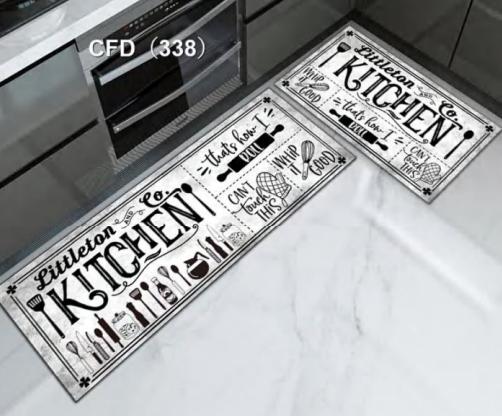 High quality HEAVY grip Rubber underside floor  2pcs set  3D kitchen mat  NON SLIP

Size: 40*60cm
40*120cm