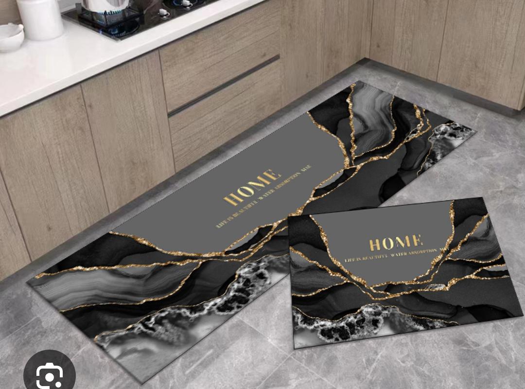 High quality HEAVY grip Rubber underside floor  2pcs set  3D kitchen mat  NON SLIP

Size: 40*60cm
40*120cm