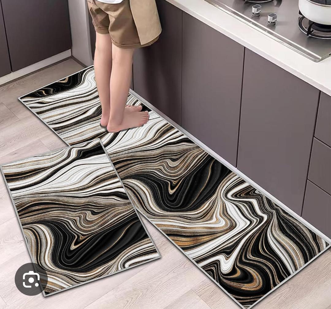 High quality HEAVY grip Rubber underside floor  2pcs set  3D kitchen mat  NON SLIP

Size: 40*60cm
40*120cm