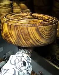 12-Inch Wooden Chapati Bowl With Lid, Round Wooden Roti, Chapati & Bread Serving Dish for Kitchen, Dining & Home Use