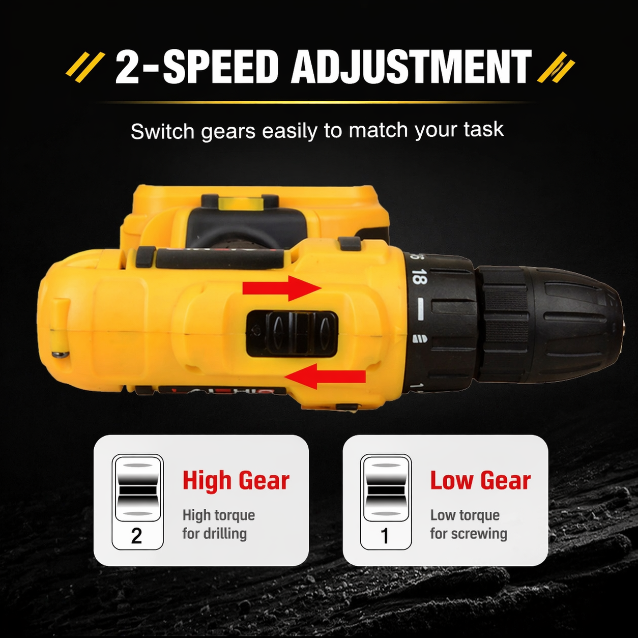 Drilling machine with two 21V batteries or one 21V battery,With toolbox, Electric Drill 23 Piece Set,drillling tool drill machine drill bit set drill drilling bit drill kit