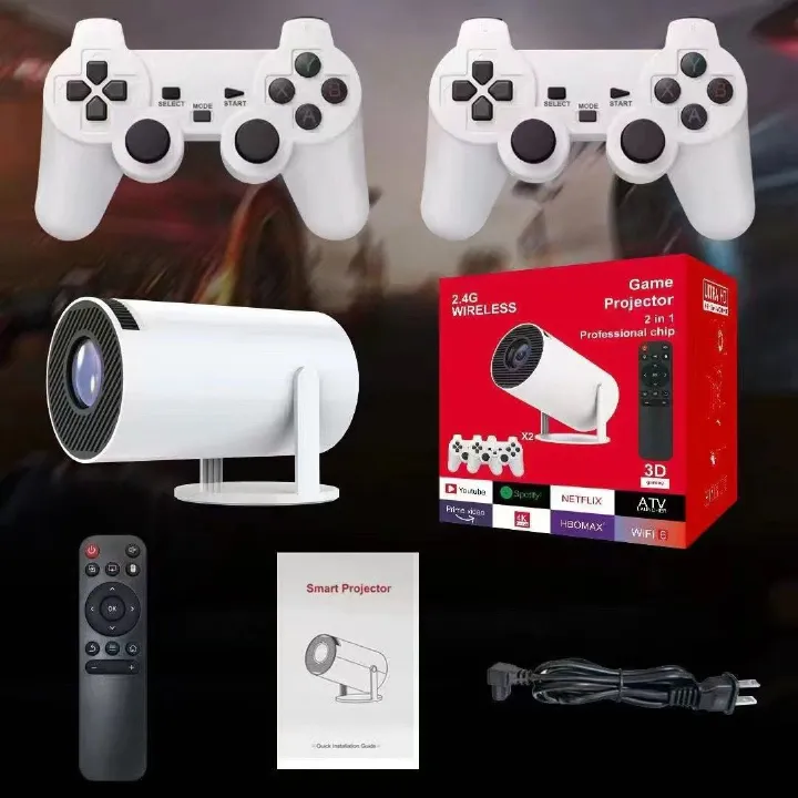 HY300 Mini Projector Portable Home Projector Phone Projector Game Projector 10000 Built-in Games Supports Smartphone Screen Sync