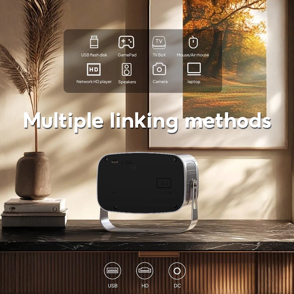 A10 Android Projector 4K Support – Smart Home Theater Projector with Auto Focus & Auto Keystone