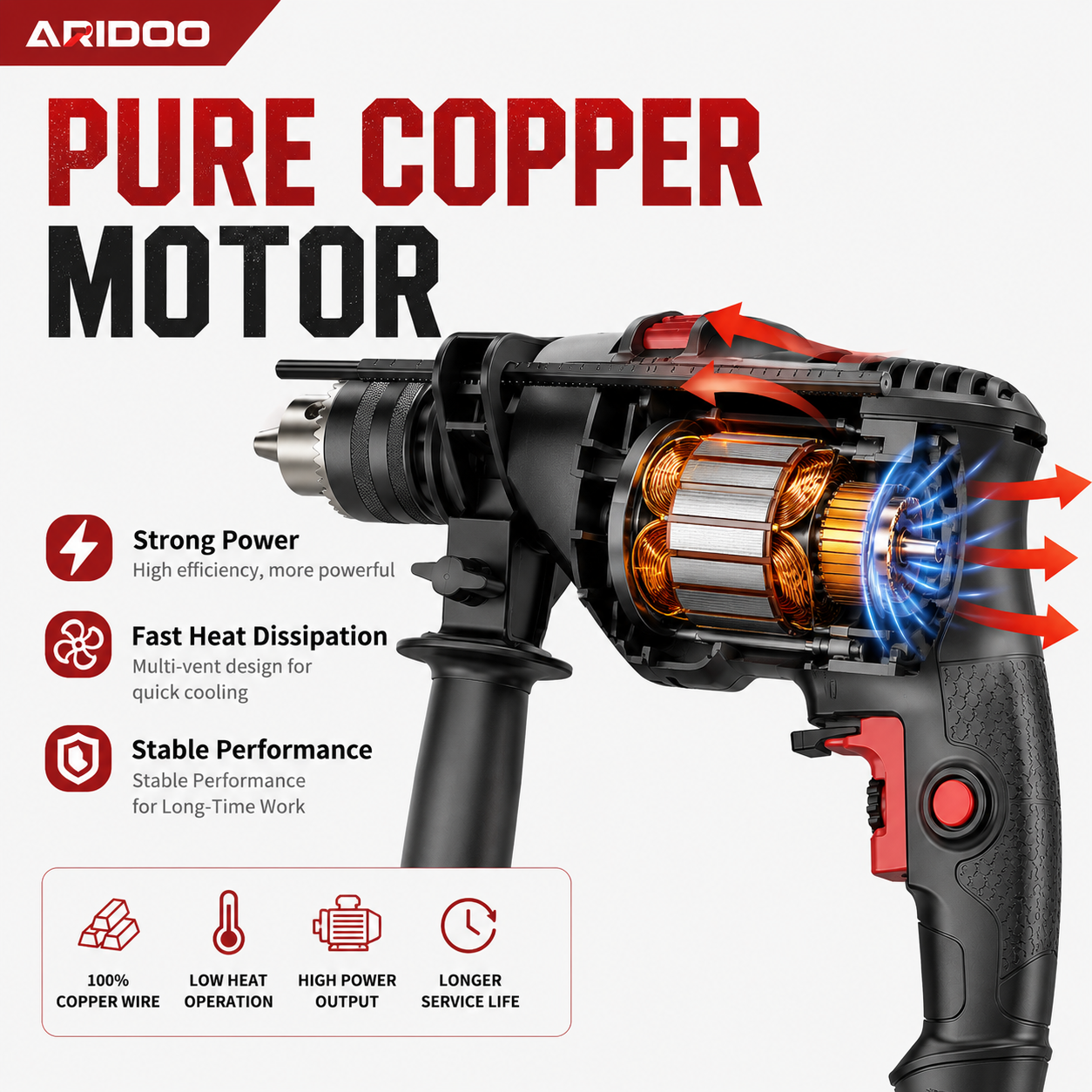 780W Electric Impact Drill Set – Corded Drill Machine with Drill Bits for Wall, Wood & Metal, drilling machine set ,drillling tool drill bit set drill
