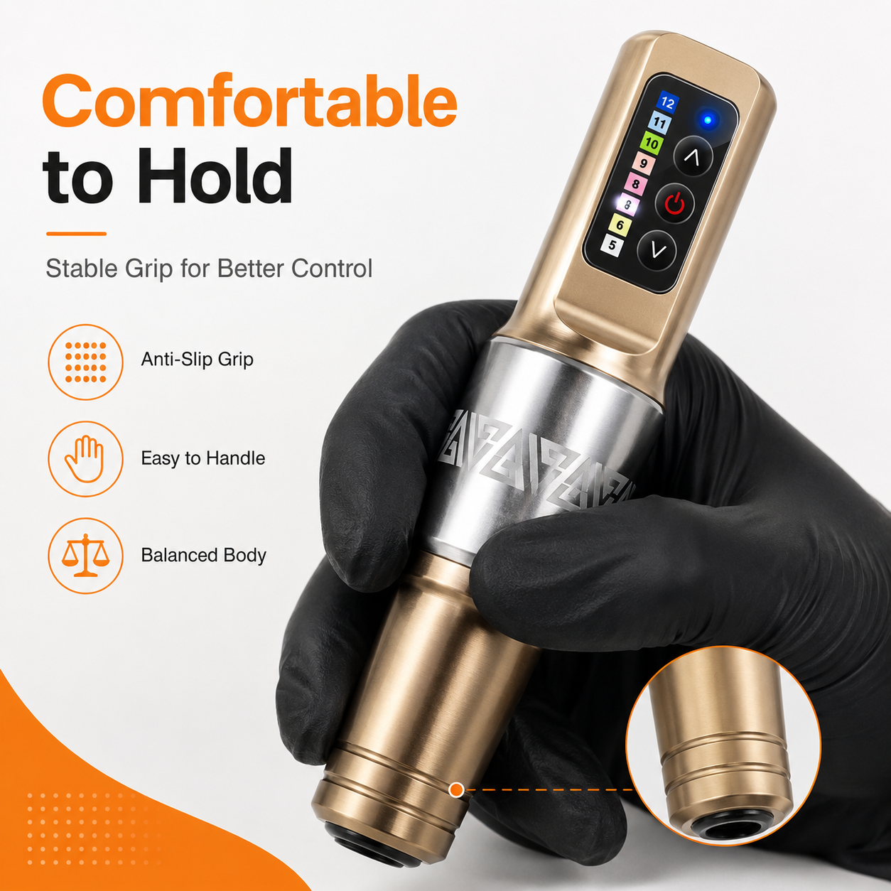 Wireless Tattoo Pen Machine 1400mAh Rechargeable Tattoo Machine 5-12V Adjustable Speed Type-C Charging Tattoo Pen for Beginners and Artists