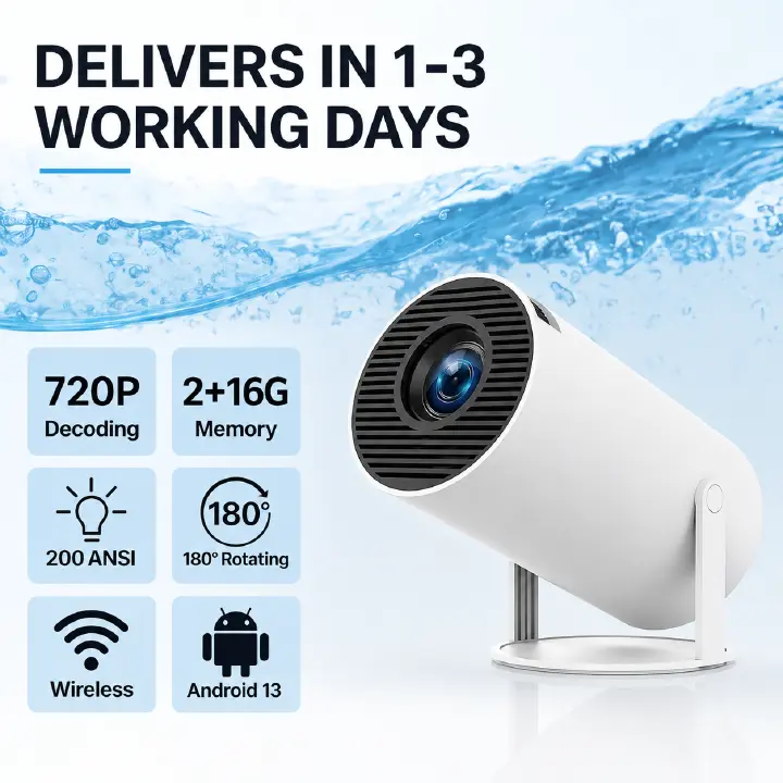 【Today's Deal】2026 new HY300 Pro Projector ,Free HDMI High Speed Cable as Gift, 4K 1080P Support with Android TV 13.0, Movie Projector ,Auto Keystone Compatible for Laptop, PC, Smartphone